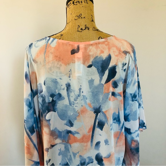 Chicos sheer asymmetric hem blouse over top Sz S/M - Picture 4 of 16